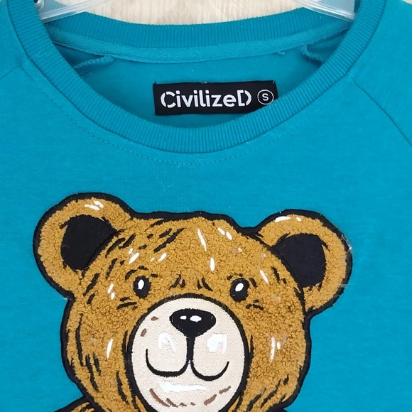 Civilized Sugar Daddy Bear Money Stacks Men's Small Crew Neck Sweater - Picture 2 of 11